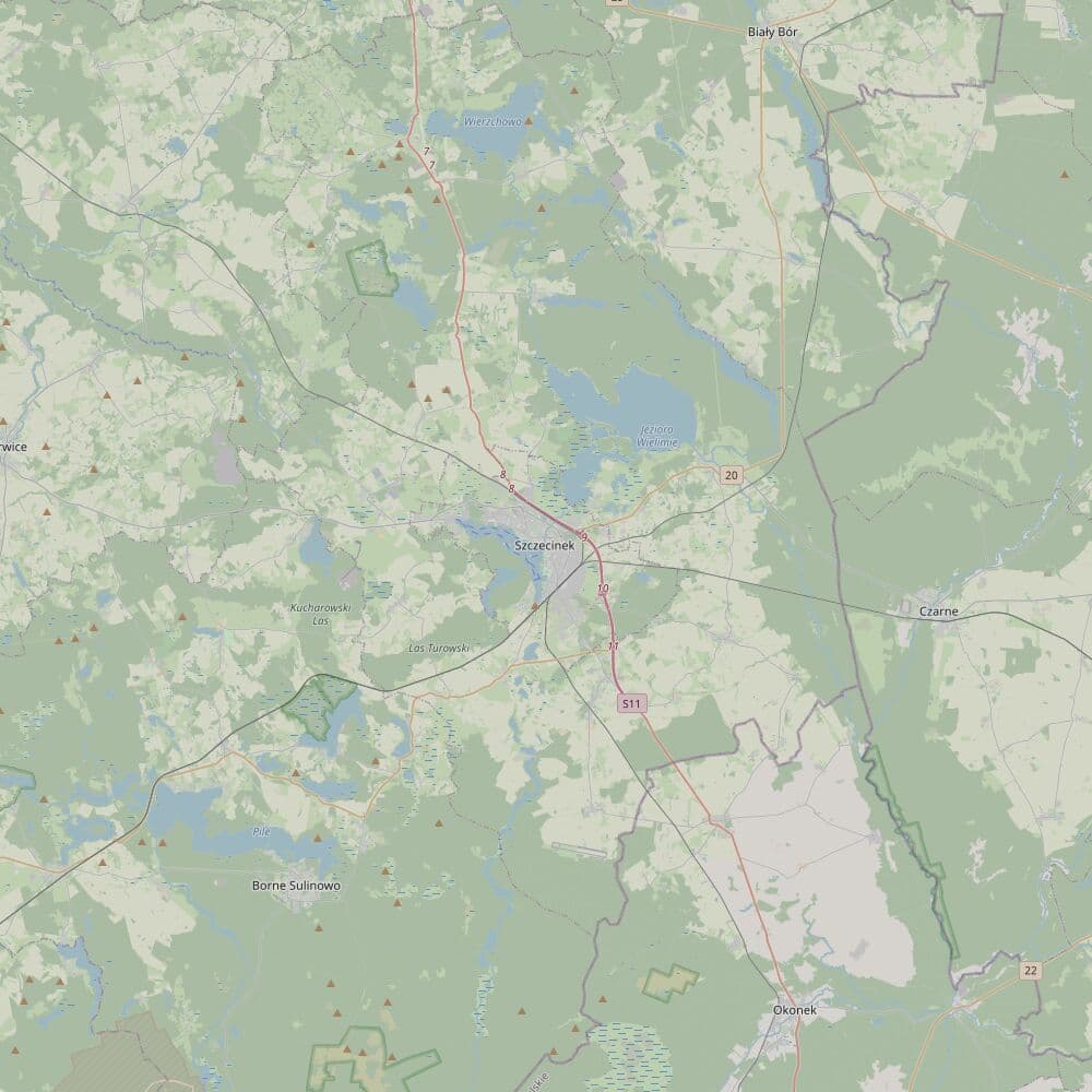 Mapa okolic Szczecinka