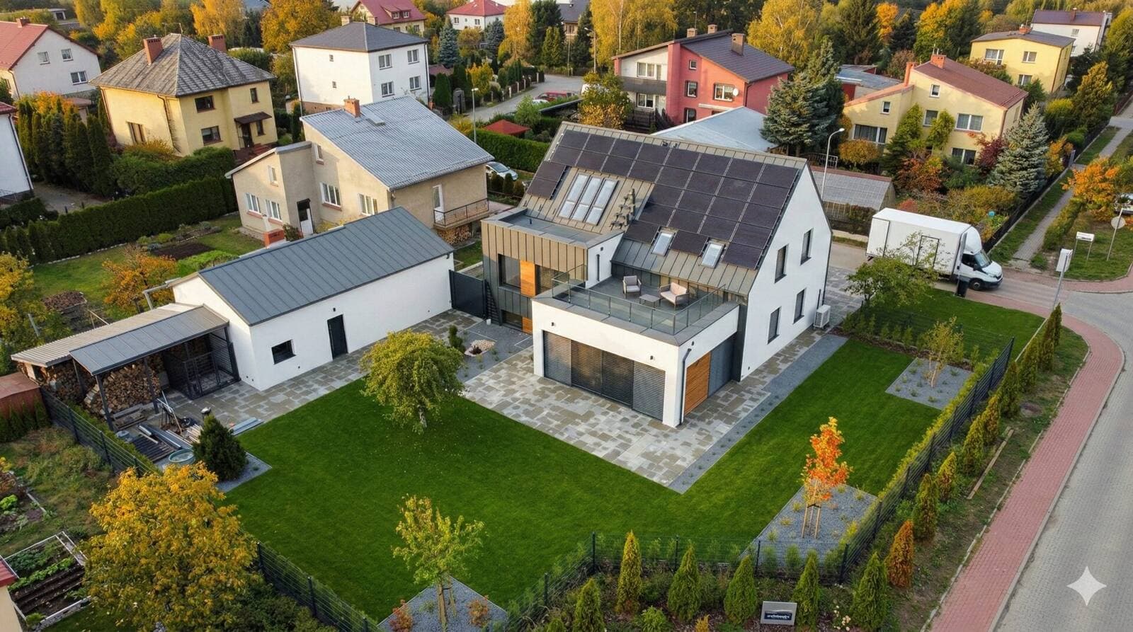 Realizacje budowlane b2 Inwestycje — dom z lotu ptaka